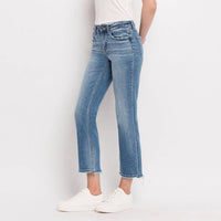 FLYING MONKEY Mid Rise Crop Straight Jean in stately - women's jeans - view 4