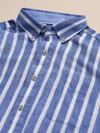 Southern Tide - Seamark Stripe Linen Rayon Short Sleeve Sport Shirt