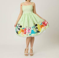 Unique Vintage - Mickey Fruit Salad Swing Dress