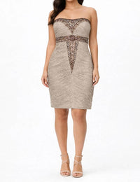 Sue Wong - Strapless Beaded Empire Waist Lace Dress