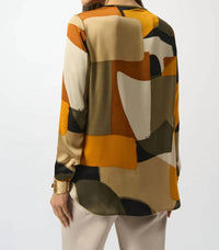 Joseph Ribkoff - Abstract Print Long Sleeves Tunic Top