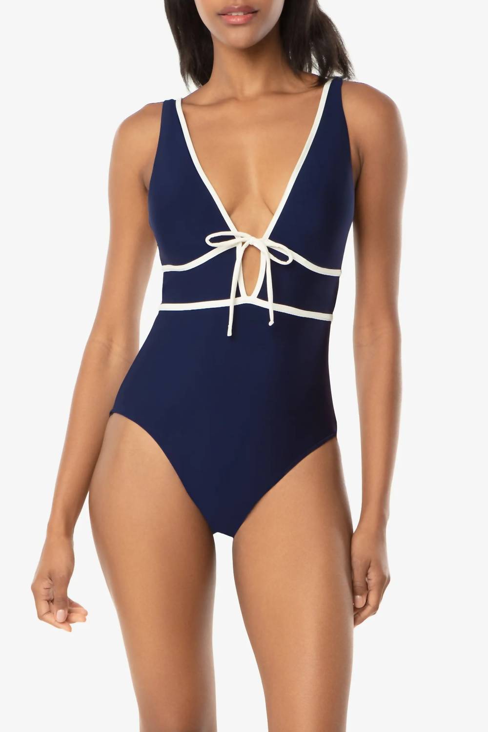 Helen Jon - Plunge Front Tie One-piece