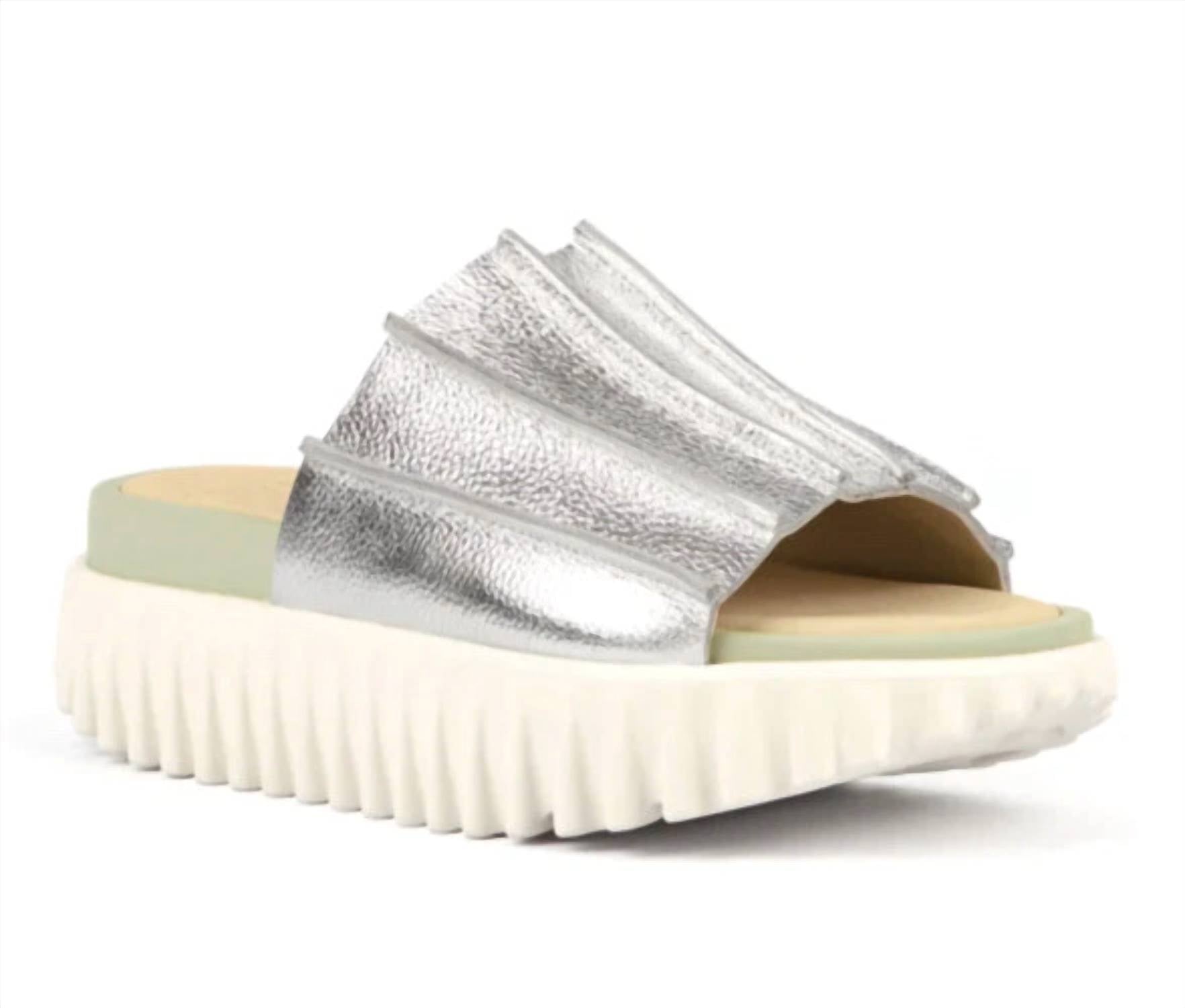 4Ccccees - Women's Waffo Pleat Platform Slides