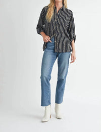 Fun 2 Fun - Kennie Striped Button Down Blouse