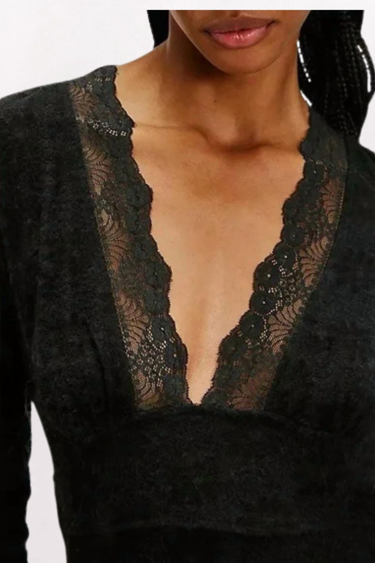 Free People All Yours Lace Mini Dress in black - women's dress - alternate view