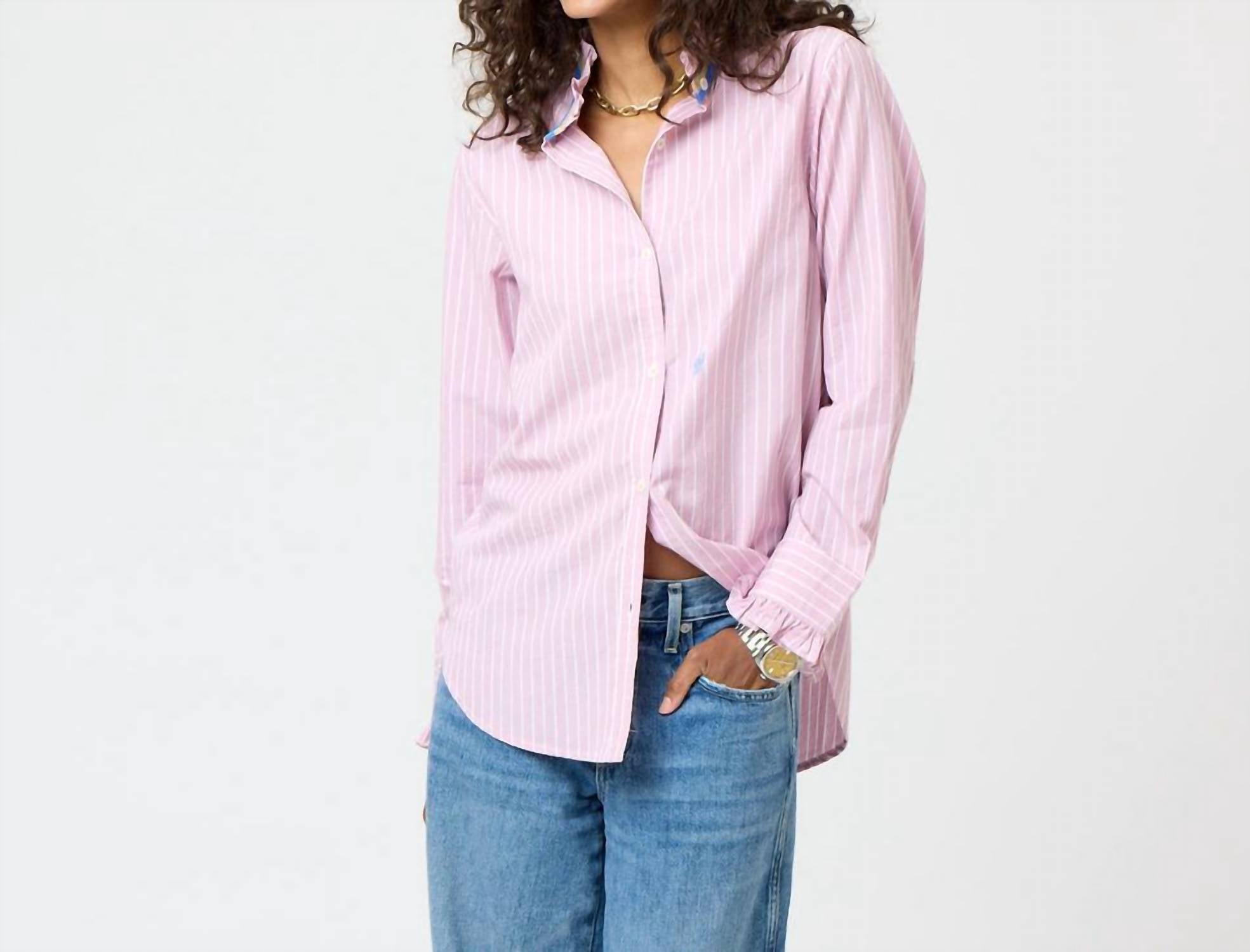Kerri Rosenthal - Mia Stripe Ruffle Shirt