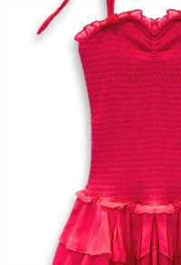 Katie J Nyc - Girl's Tween Meri Fancy Smocked Body Ruffle Dress