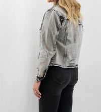 Vervet By Flying Monkey - Distressed Crop Denim Jacket