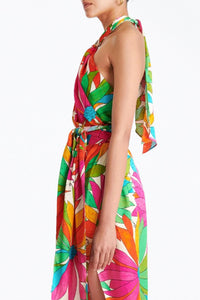 OMILIA FLORAL CUTOUT SILK JACQUARD TOP