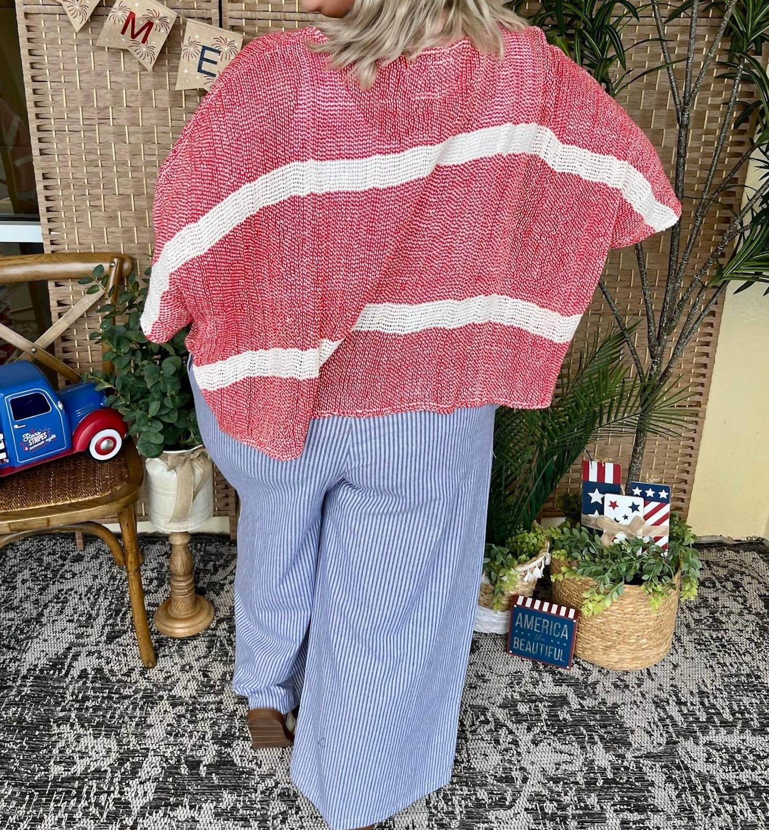 Pol - Stripe Stargazer Top