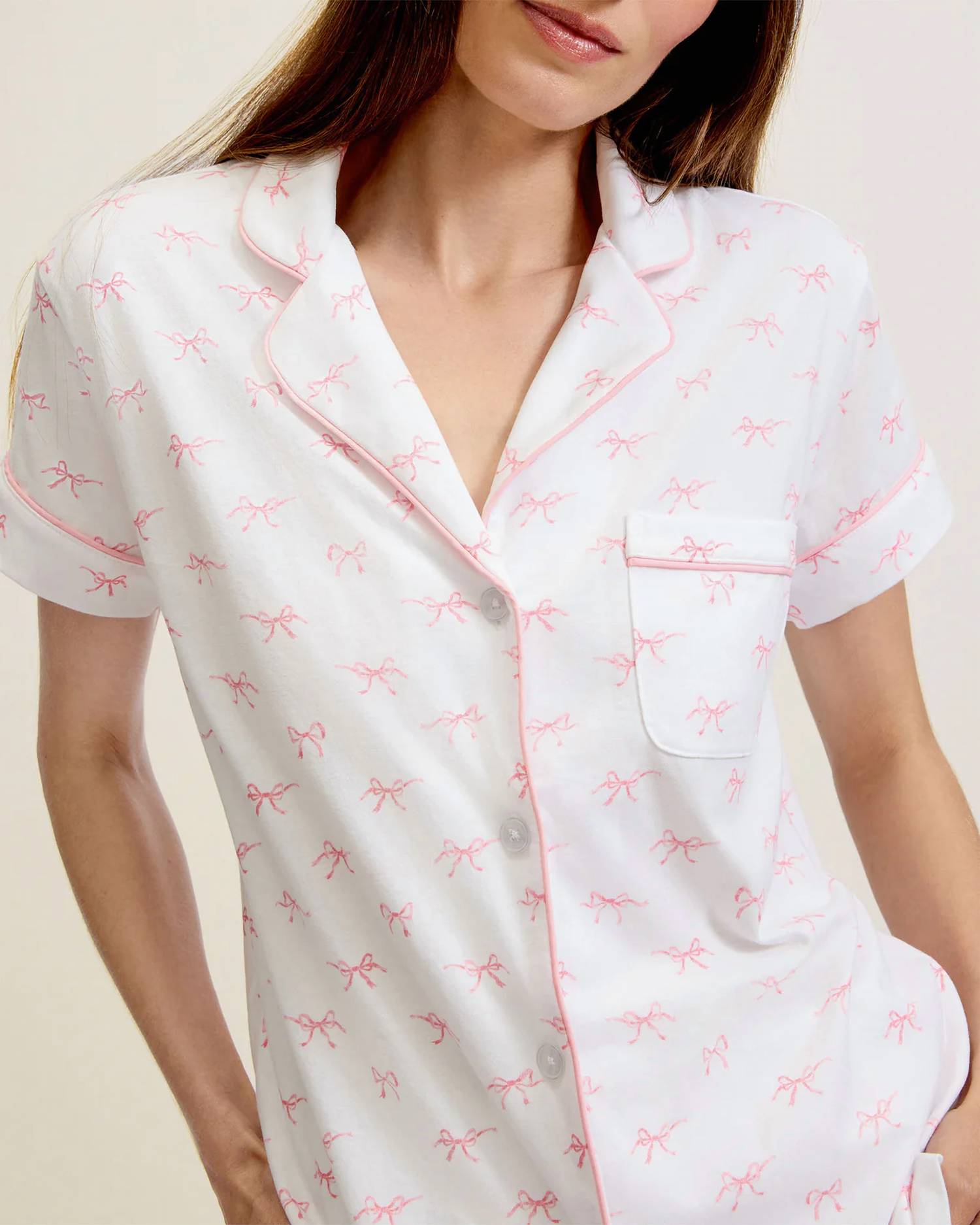 Petite Plume - Blushing Bows Pima Cotton Short Set