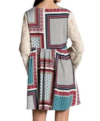Kori - Hanky Border Print Lace Dress