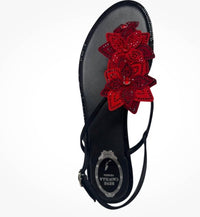 Rene Caovilla - Jeweled Floral Crystal Flowers T Strap Sandal