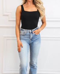 Blue Blush - Adair Open Back Square Neck Bodysuit