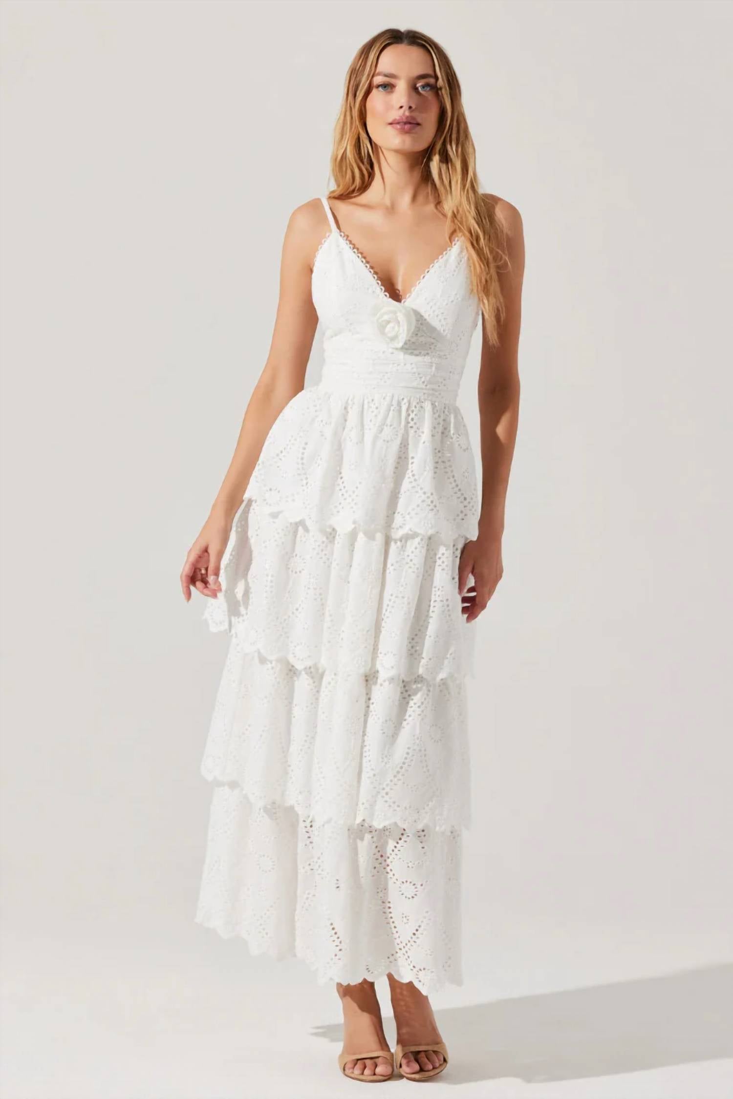 Astr - Faeryn Eyelet Tiered Maxi Dress