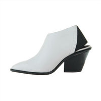 Naked Feet Women's Eros Mules in dove grey leather - women's shoe - detail view