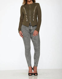 Orchid Bloom - Passementerie Detailed Military Jacket