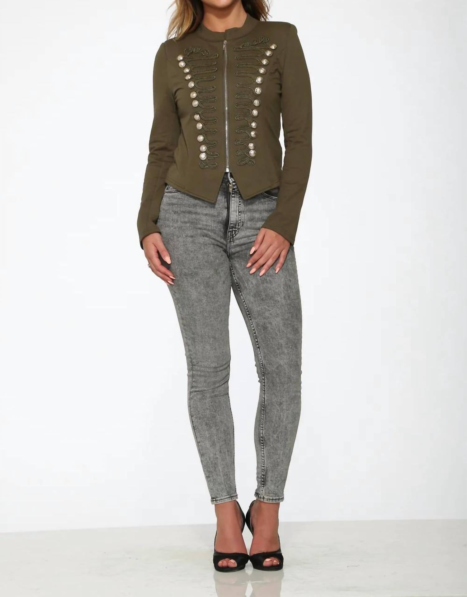 Orchid Bloom - Passementerie Detailed Military Jacket