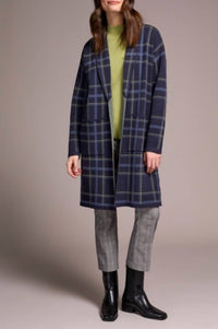 Tribal - Plaid Long Sleeve Coatigan Coatigan With Pockets