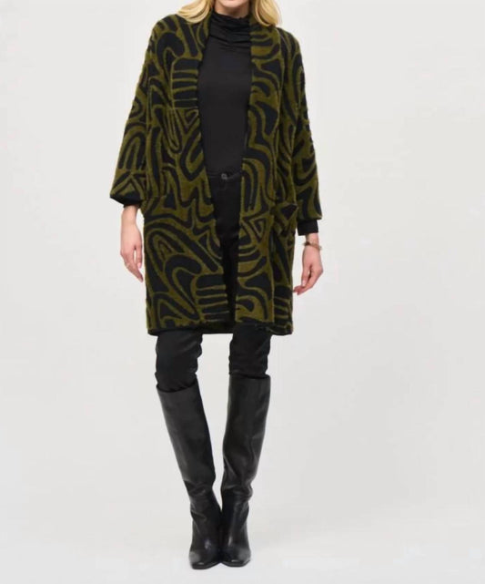 Joseph Ribkoff - Embossed Jacquard Knit Coat