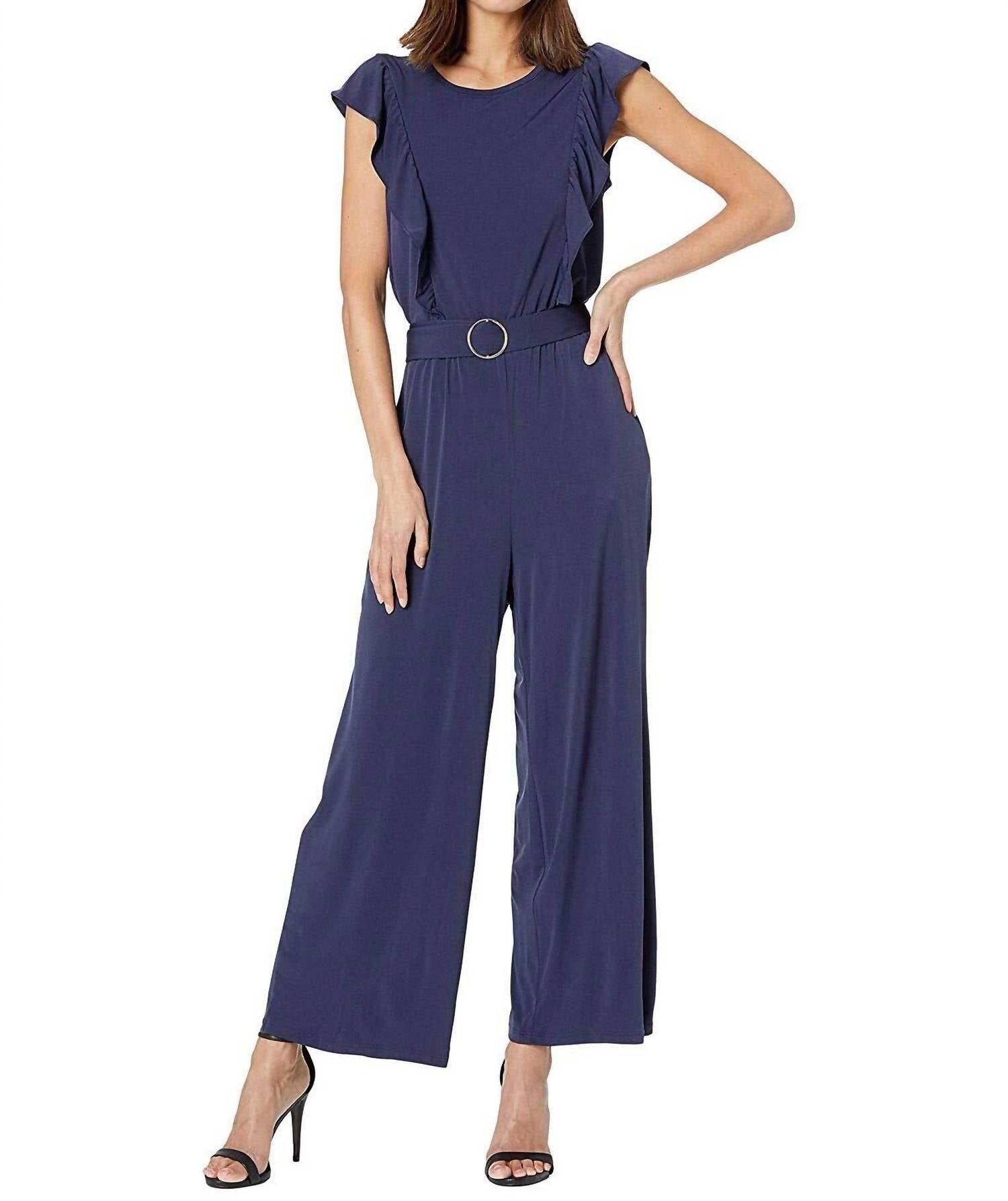 Michael Michael Kors - Women's Ruffled Belted Jumpsuit