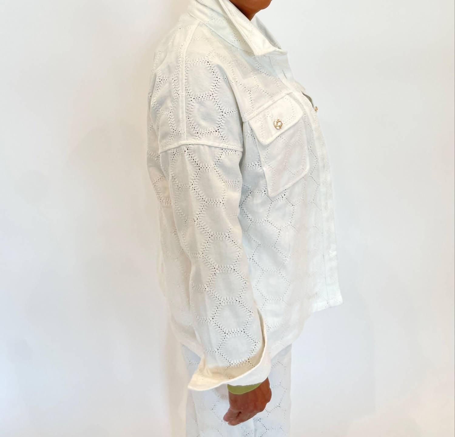 Leo Ugo - Eyelet Lace Jacket With Pocket