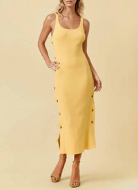 Doe And Rae - Magnolia Asymmetrical Sweater Ribbed Tank Dress