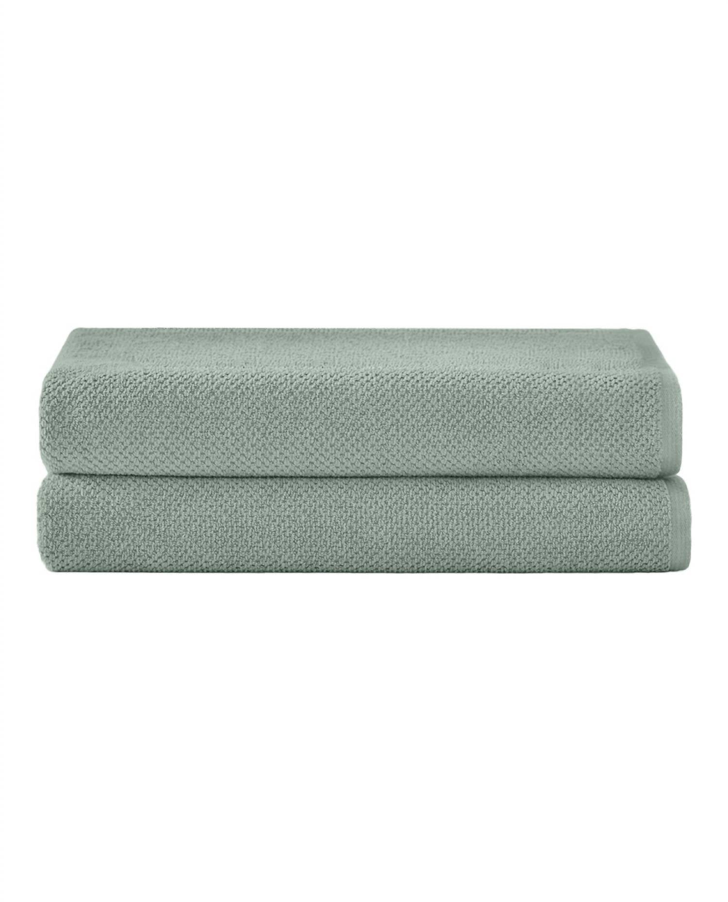 Under the Canopy Textured Organic 2 Piece Bath Sheet Set in lichen - item