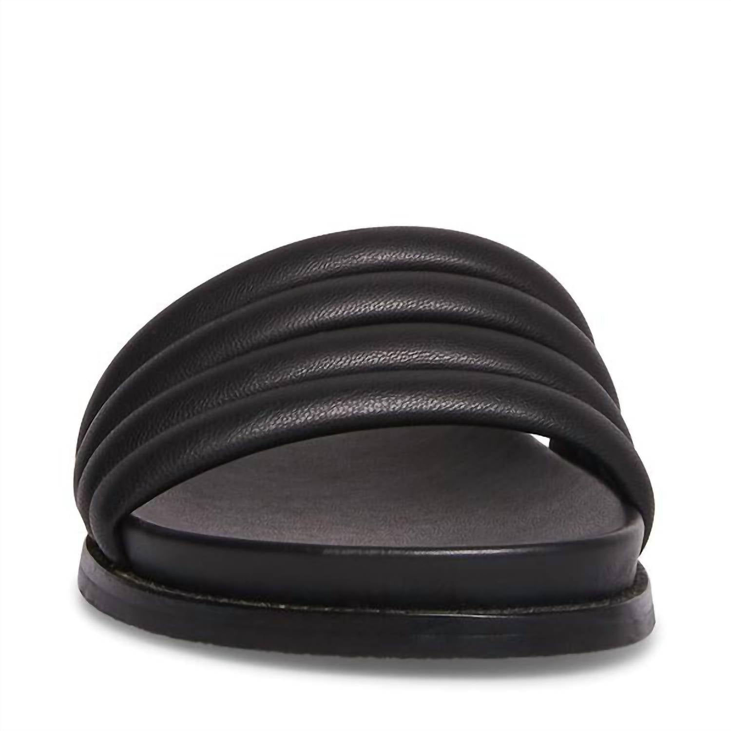 STEVE MADDEN Women's Drips Leather Slide Sandals in black - women's sandal - view 4