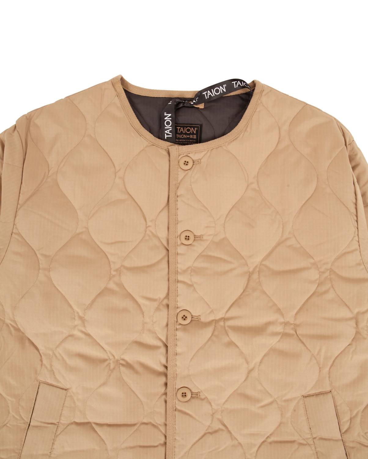 Taion - Women's Military Crew Neck Down Long Jacket