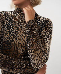 Esqualo - Velour Mock Neck Top