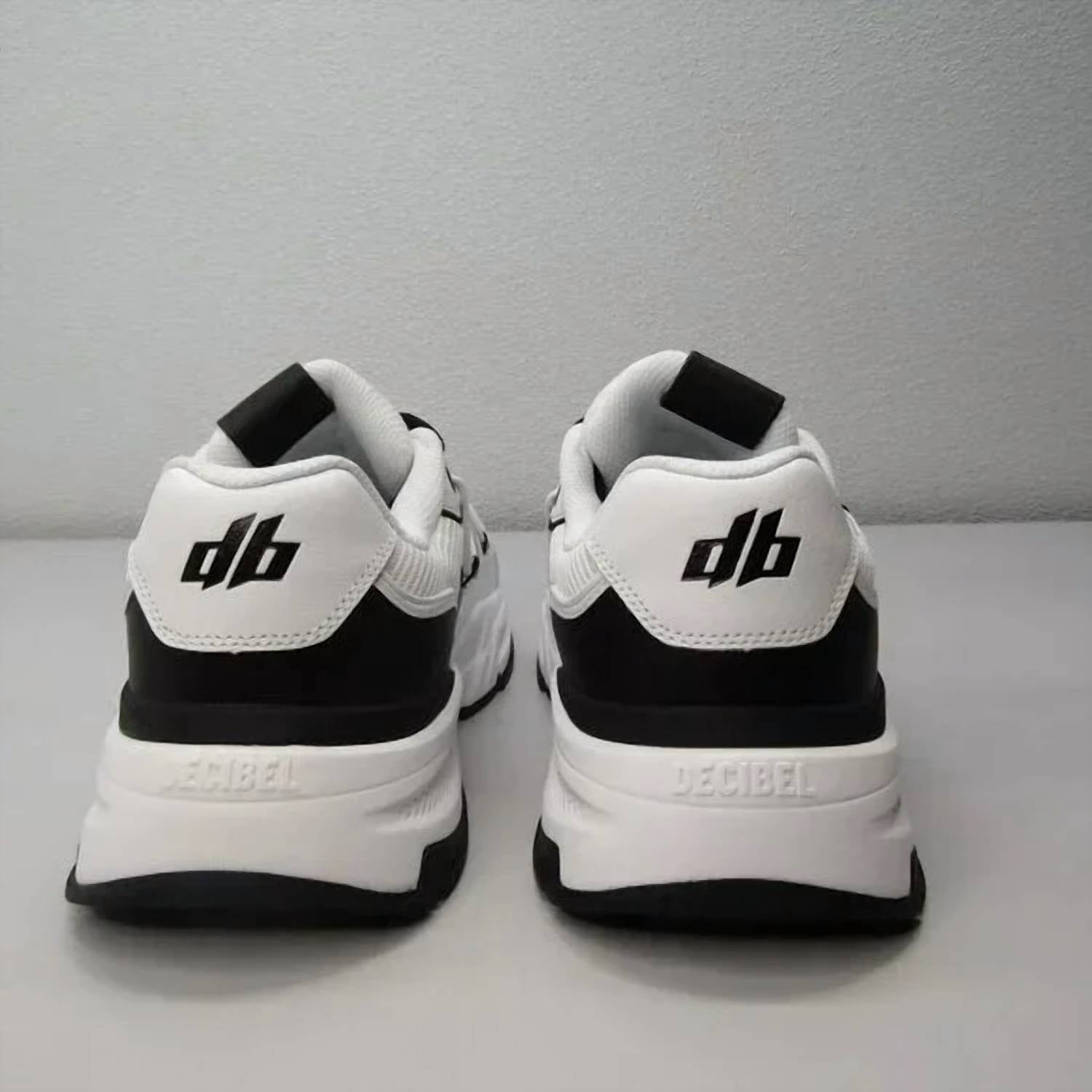 DECIBEL Men's Casual Comfort Lace Up Sneakers in white black - men's sneaker - alternate view