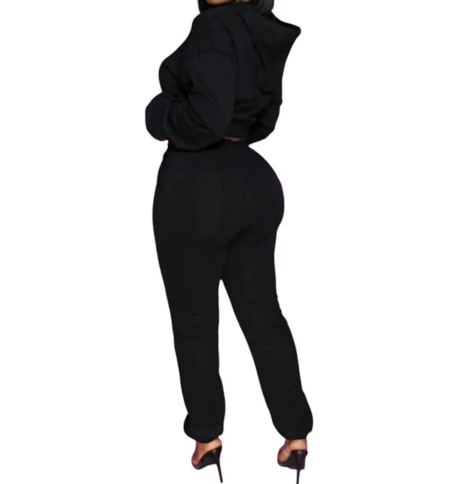 Sunny Story Trading - Karlie Heart Cutout Crop Top & Jogger Set