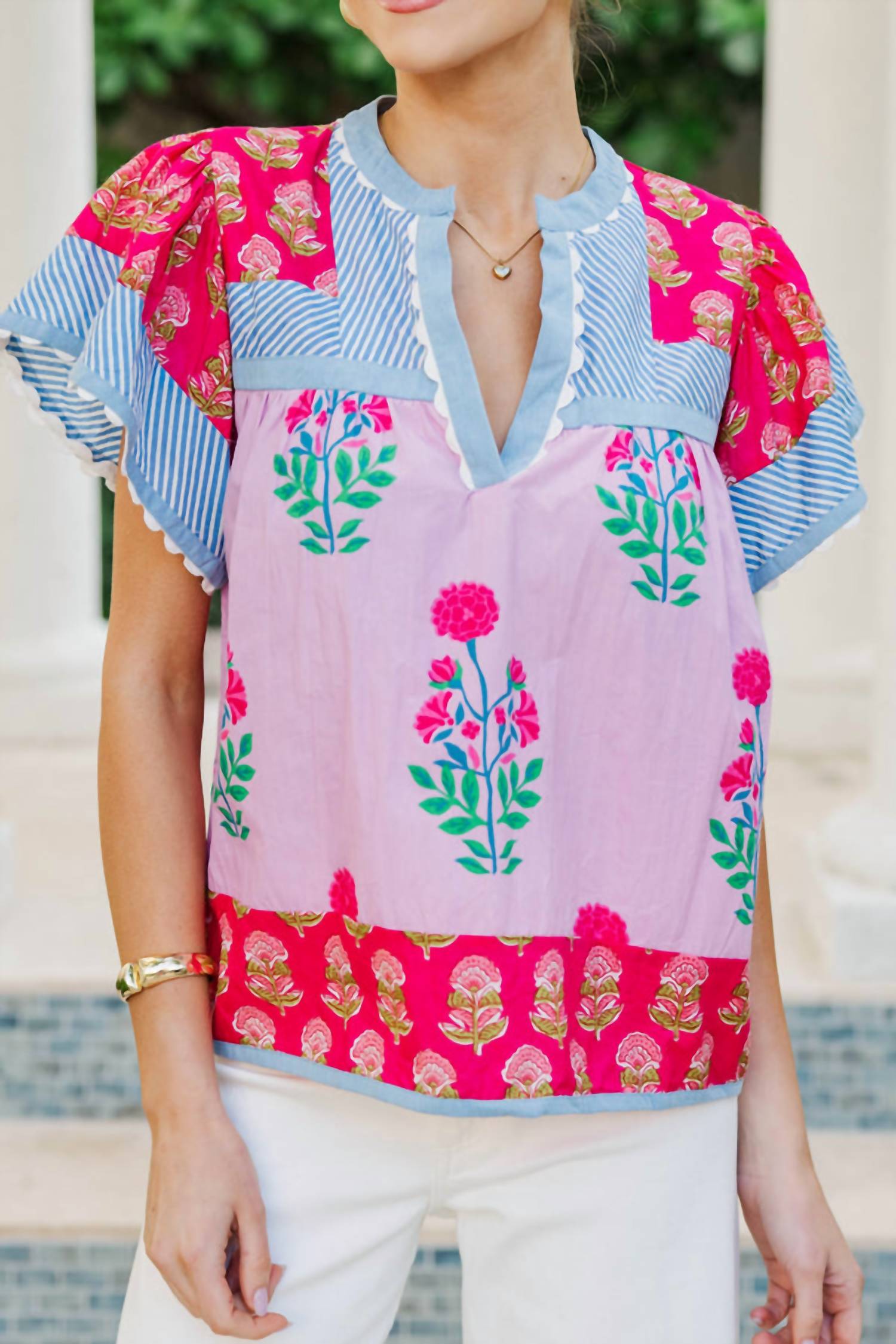 Thml - Floral V-neck Top