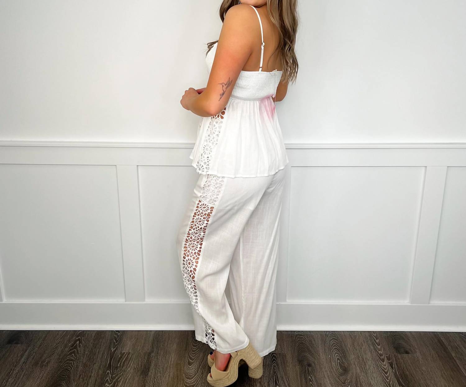 Main Strip - What About Romance Crochet Side High-rise Pants