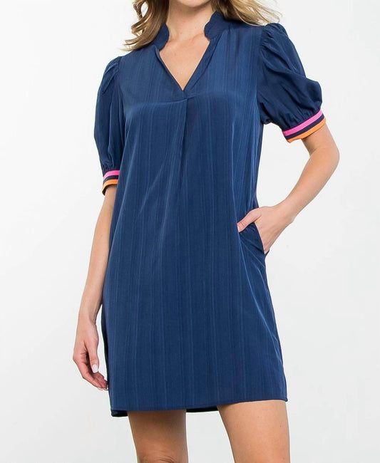 Puff Sleeve Dress with Pockets