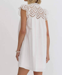Entro - Striped Eyelet Dress