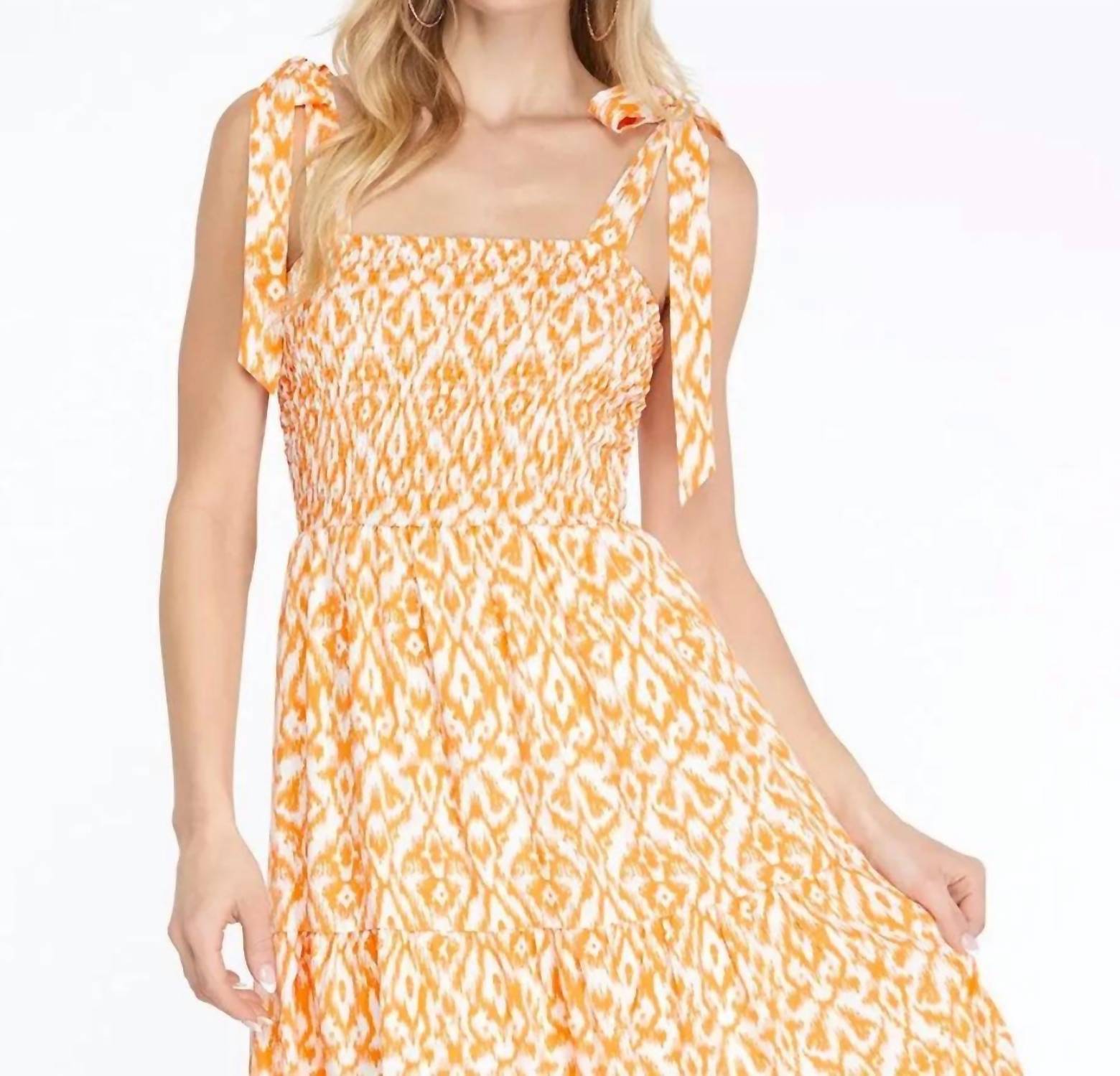 She + Sky - Smocked Maxi Dress
