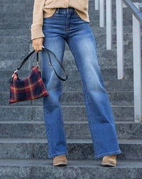 Grace And Lace - Wide Leg Waist Shaper Denim Jeans