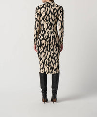 Joseph Ribkoff - Animal Print Ruched Bodycon Dress