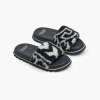 Marc Jacobs Women's The Monogram Teddy Slide in black - women's sandal