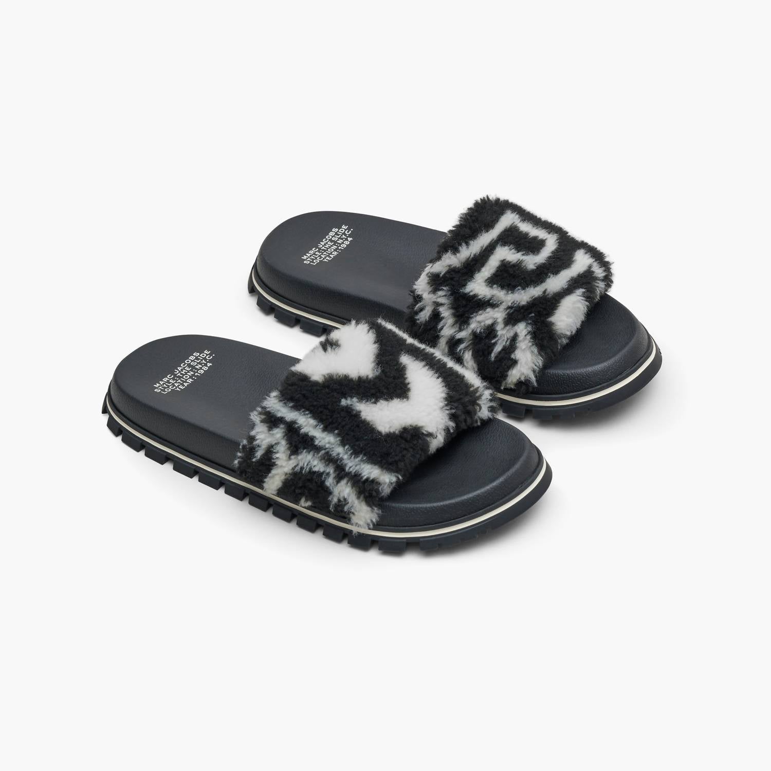 Marc Jacobs Women's The Monogram Teddy Slide in black - women's sandal