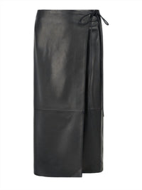 Staud - Roman Leather Wrap Skirt