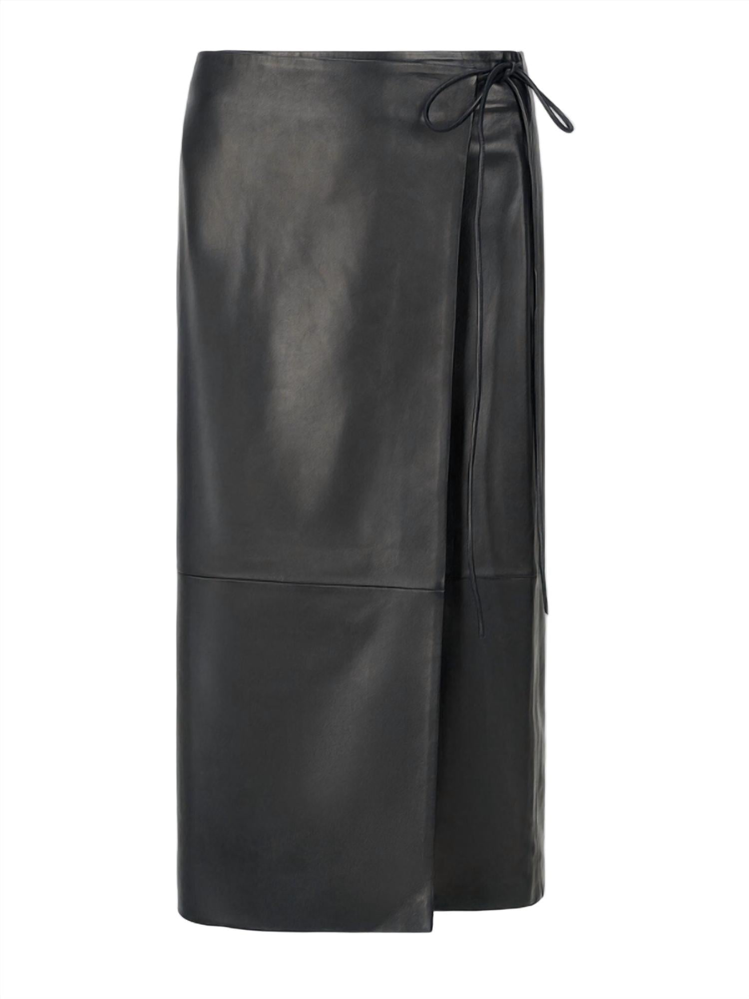 Staud - Roman Leather Wrap Skirt
