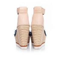 See by Chloe Women's Raw Edge Trim Espadrille Wedge Sandal in beige blue - women's sandal - view 5