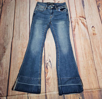 GRACE IN LA Easy Fit Mid-Rise Flare Jeans in la easy fit mid rise flare jeans in medium wash - women's jeans - view 6