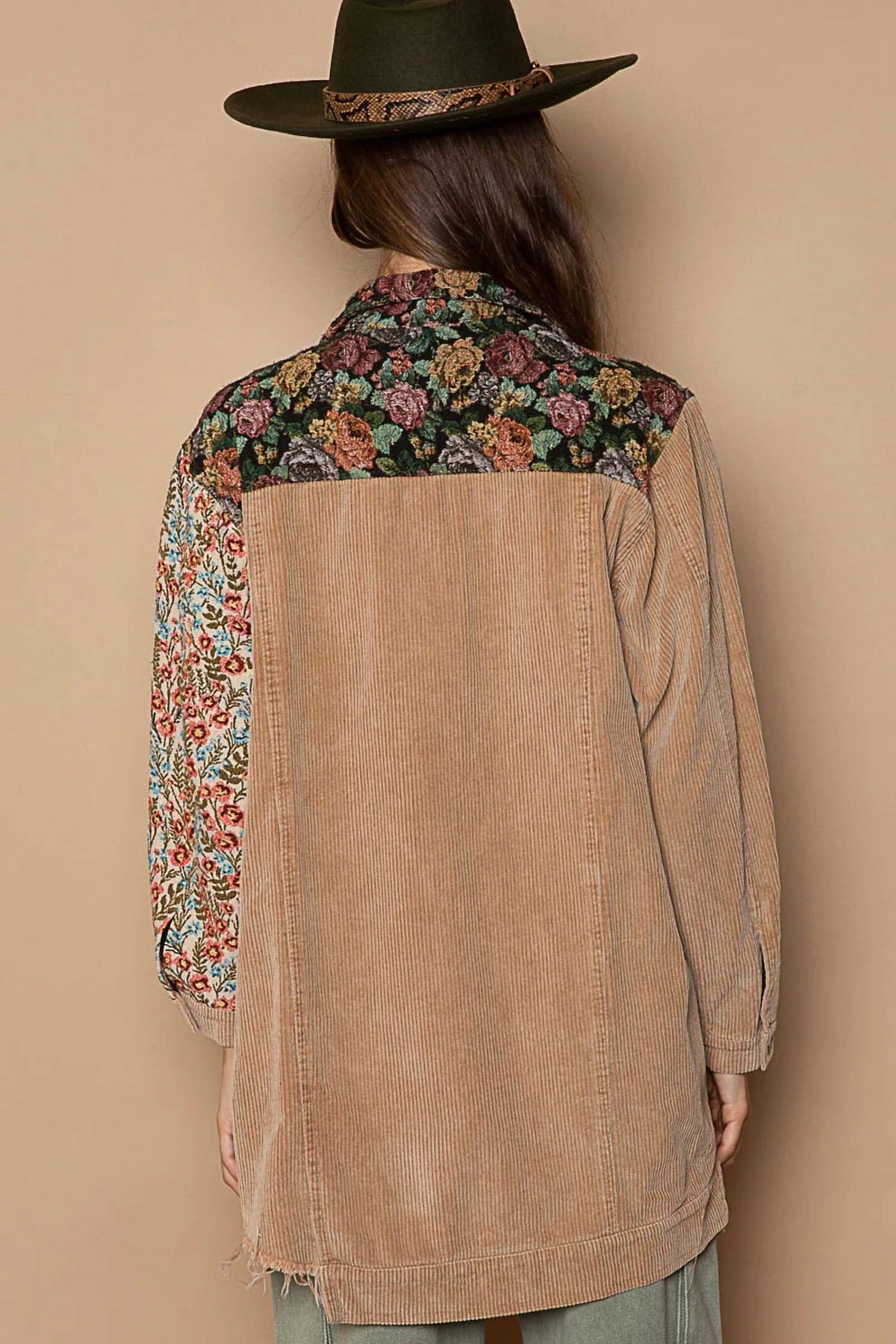 Pol - Oversized Jacquard Print Shacket