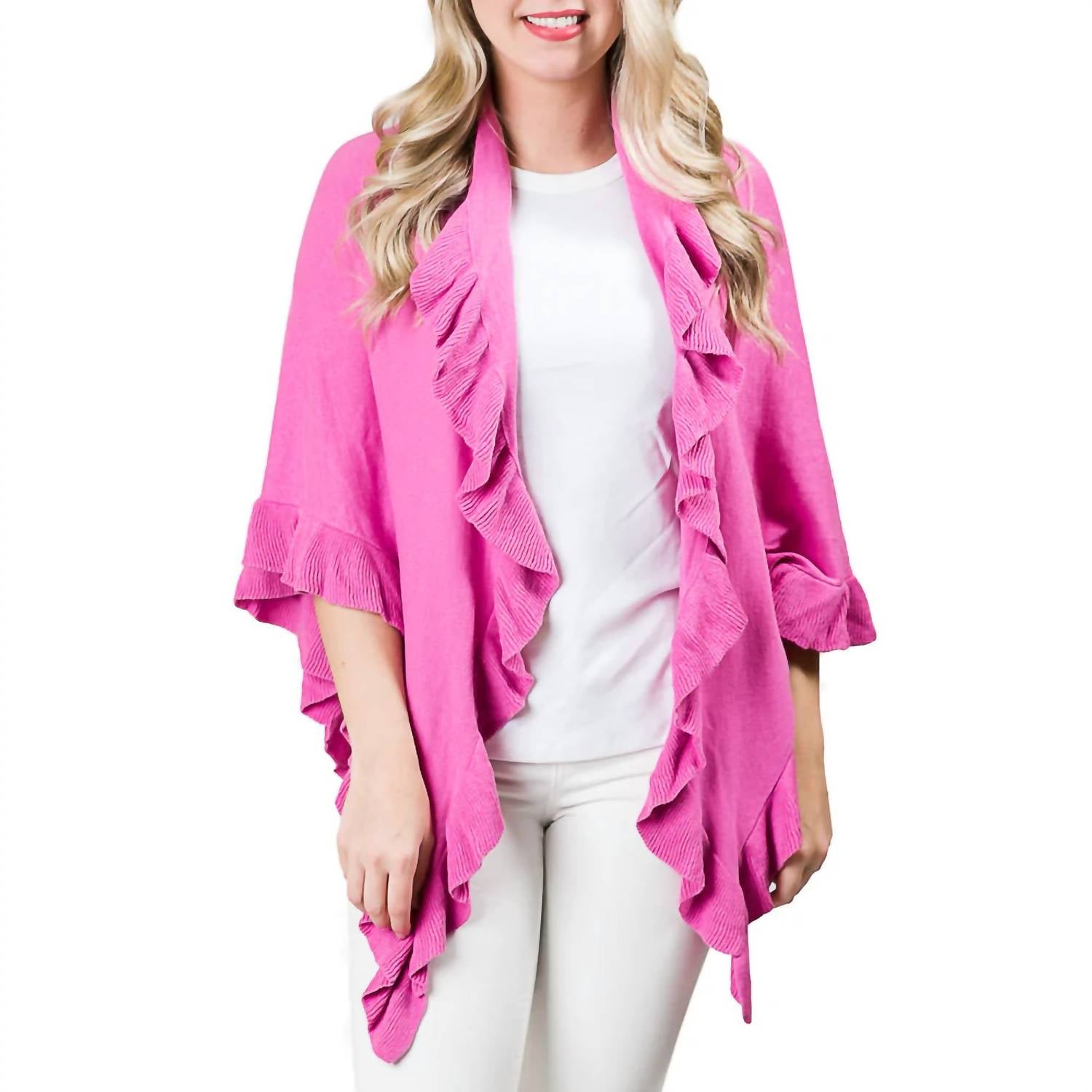Top It Off - Ava Ruffle Wrap Poncho