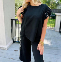 Umgee - KNIT JACQUARD PEARL DETAIL SET