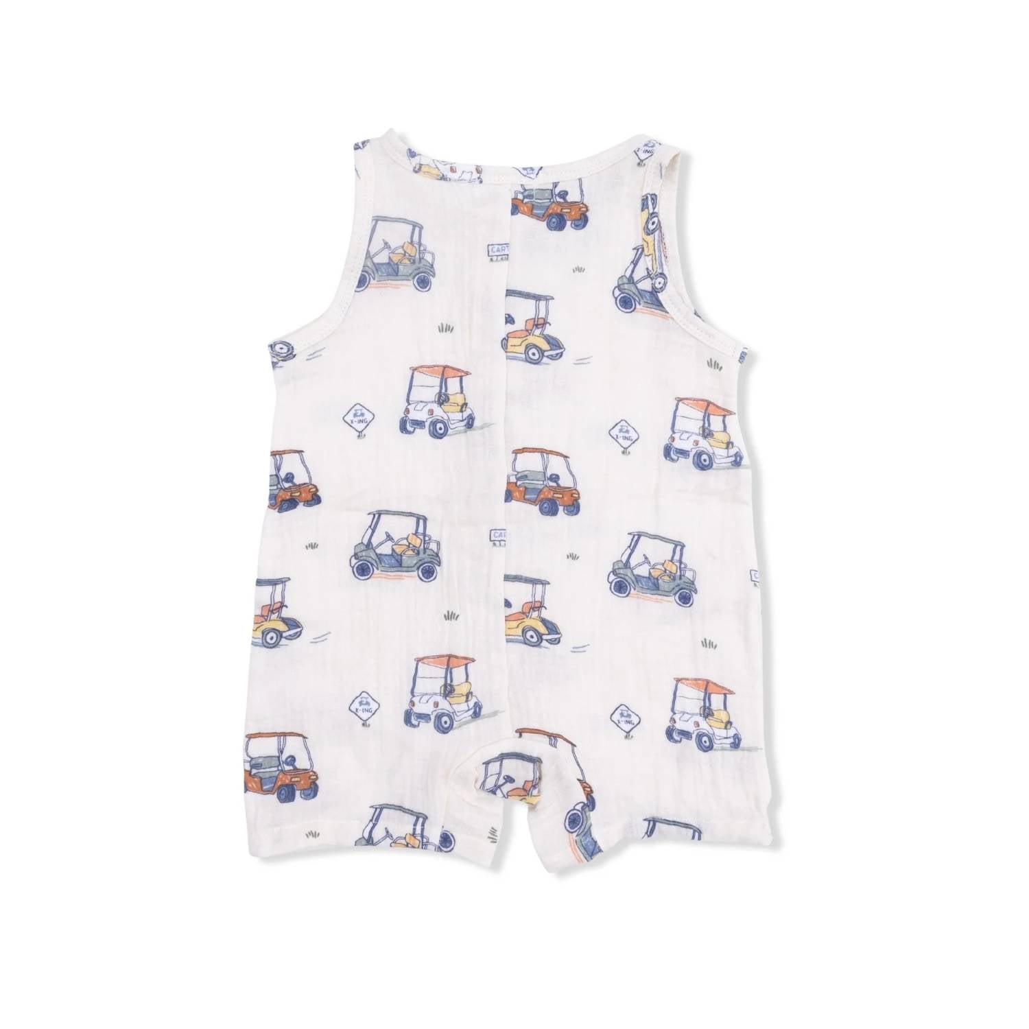 Angel Dear - Kids Zooming Golf Carts Muslin Sleeveless Shortie Romper